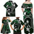 FSM Chuuk Family Matching Off Shoulder Maxi Dress and Hawaiian Shirt Turtle Tropical Flowers Polynesian - Green