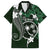 FSM Chuuk Family Matching Short Sleeve Bodycon Dress and Hawaiian Shirt Turtle Tropical Flowers Polynesian - Green