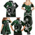 FSM Chuuk Family Matching Summer Maxi Dress and Hawaiian Shirt Turtle Tropical Flowers Polynesian - Green