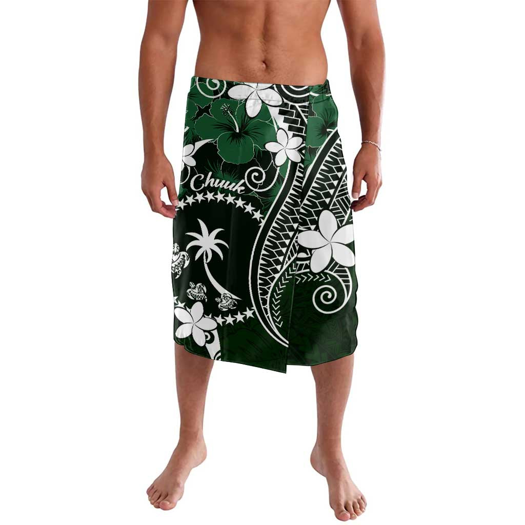 FSM Chuuk Lavalava Turtle Tropical Flowers Polynesian - Green