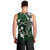 FSM Chuuk Men Tank Top Turtle Tropical Flowers Polynesian - Green