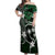 FSM Chuuk Off Shoulder Maxi Dress Turtle Tropical Flowers Polynesian - Green