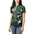 FSM Chuuk Women Polo Shirt Turtle Tropical Flowers Polynesian - Green