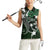 FSM Chuuk Women Sleeveless Polo Shirt Turtle Tropical Flowers Polynesian - Green