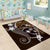 FSM Chuuk Area Rug Turtle Tropical Flowers Polynesian - Brown