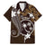 FSM Chuuk Family Matching Mermaid Dress and Hawaiian Shirt Turtle Tropical Flowers Polynesian - Brown