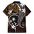 FSM Chuuk Family Matching Puletasi and Hawaiian Shirt Turtle Tropical Flowers Polynesian - Brown