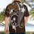 FSM Chuuk Hawaiian Shirt Turtle Tropical Flowers Polynesian - Brown