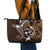 FSM Chuuk Leather Tote Bag Turtle Tropical Flowers Polynesian - Brown