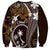 FSM Chuuk Sweatshirt Turtle Tropical Flowers Polynesian - Brown