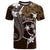 FSM Chuuk T Shirt Turtle Tropical Flowers Polynesian - Brown