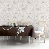 FSM Chuuk Tablecloth Turtle Tropical Flowers Polynesian - Brown