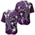 FSM Chuuk Baseball Jersey Turtle Tropical Flowers Polynesian - Purple