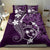 FSM Chuuk Bedding Set Turtle Tropical Flowers Polynesian - Purple