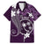 FSM Chuuk Family Matching Mermaid Dress and Hawaiian Shirt Turtle Tropical Flowers Polynesian - Purple