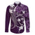 FSM Chuuk Family Matching Puletasi and Hawaiian Shirt Turtle Tropical Flowers Polynesian - Purple