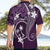 FSM Chuuk Hawaiian Shirt Turtle Tropical Flowers Polynesian - Purple