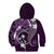 FSM Chuuk Kid Hoodie Turtle Tropical Flowers Polynesian - Purple