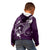 FSM Chuuk Kid Hoodie Turtle Tropical Flowers Polynesian - Purple