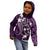 FSM Chuuk Kid Hoodie Turtle Tropical Flowers Polynesian - Purple