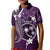 FSM Chuuk Kid Polo Shirt Turtle Tropical Flowers Polynesian - Purple