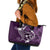 FSM Chuuk Leather Tote Bag Turtle Tropical Flowers Polynesian - Purple