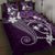 FSM Chuuk Quilt Bed Set Turtle Tropical Flowers Polynesian - Purple