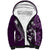 FSM Chuuk Sherpa Hoodie Turtle Tropical Flowers Polynesian - Purple