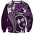 FSM Chuuk Sweatshirt Turtle Tropical Flowers Polynesian - Purple