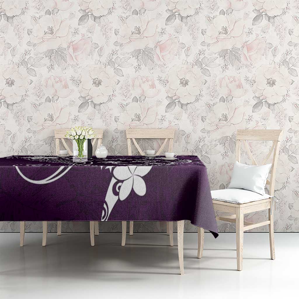 FSM Chuuk Tablecloth Turtle Tropical Flowers Polynesian - Purple