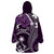 FSM Chuuk Wearable Blanket Hoodie Turtle Tropical Flowers Polynesian - Purple