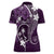 FSM Chuuk Women Polo Shirt Turtle Tropical Flowers Polynesian - Purple