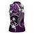 FSM Chuuk Women Sleeveless Polo Shirt Turtle Tropical Flowers Polynesian - Purple