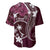 FSM Chuuk Baseball Jersey Turtle Tropical Flowers Polynesian - Pink