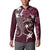 FSM Chuuk Button Sweatshirt Turtle Tropical Flowers Polynesian - Pink