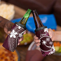 FSM Chuuk 4 in 1 Can Cooler Tumbler Turtle Tropical Flowers Polynesian - Pink