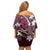 FSM Chuuk Family Matching Off Shoulder Short Dress and Hawaiian Shirt Turtle Tropical Flowers Polynesian - Pink