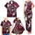 FSM Chuuk Family Matching Tank Maxi Dress and Hawaiian Shirt Turtle Tropical Flowers Polynesian - Pink