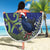 Personalized New Zealand Pukeko Christmas Beach Blanket Meri Kirihimete Taniko Ponga Koru Blue - Polynesian Pride