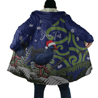 Personalized New Zealand Pukeko Christmas Cloak Meri Kirihimete Taniko Ponga Koru Blue - Polynesian Pride