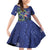 Personalized New Zealand Pukeko Christmas Family Matching Off Shoulder Short Dress and Hawaiian Shirt Meri Kirihimete Taniko Ponga Koru Blue - Polynesian Pride