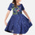 Personalized New Zealand Pukeko Christmas Family Matching Short Sleeve Bodycon Dress and Hawaiian Shirt Meri Kirihimete Taniko Ponga Koru Blue - Polynesian Pride