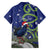 Personalized New Zealand Pukeko Christmas Family Matching Short Sleeve Bodycon Dress and Hawaiian Shirt Meri Kirihimete Taniko Ponga Koru Blue - Polynesian Pride