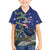 Personalized New Zealand Pukeko Christmas Family Matching Short Sleeve Bodycon Dress and Hawaiian Shirt Meri Kirihimete Taniko Ponga Koru Blue - Polynesian Pride