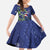 Personalized New Zealand Pukeko Christmas Kid Short Sleeve Dress Meri Kirihimete Taniko Ponga Koru Blue - Polynesian Pride