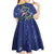 Personalized New Zealand Pukeko Christmas Kid Short Sleeve Dress Meri Kirihimete Taniko Ponga Koru Blue - Polynesian Pride