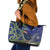 Personalized New Zealand Pukeko Christmas Leather Tote Bag Meri Kirihimete Taniko Ponga Koru Blue - Polynesian Pride