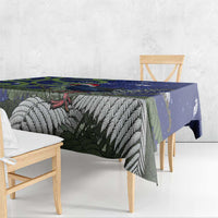 Personalized New Zealand Pukeko Christmas Tablecloth Meri Kirihimete Taniko Ponga Koru Blue - Polynesian Pride