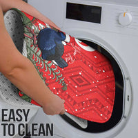 Personalized New Zealand Pukeko Christmas Bathroom Set Meri Kirihimete Taniko Ponga Koru Red - Polynesian Pride