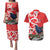 Personalized New Zealand Pukeko Christmas Couples Matching Puletasi and Hawaiian Shirt Meri Kirihimete Taniko Ponga Koru Red - Polynesian Pride